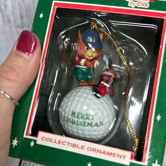 Merry Brite Vintage Rare Collectible Christmas Ornament Golf Golfing New in Box - Picture 2 of 5